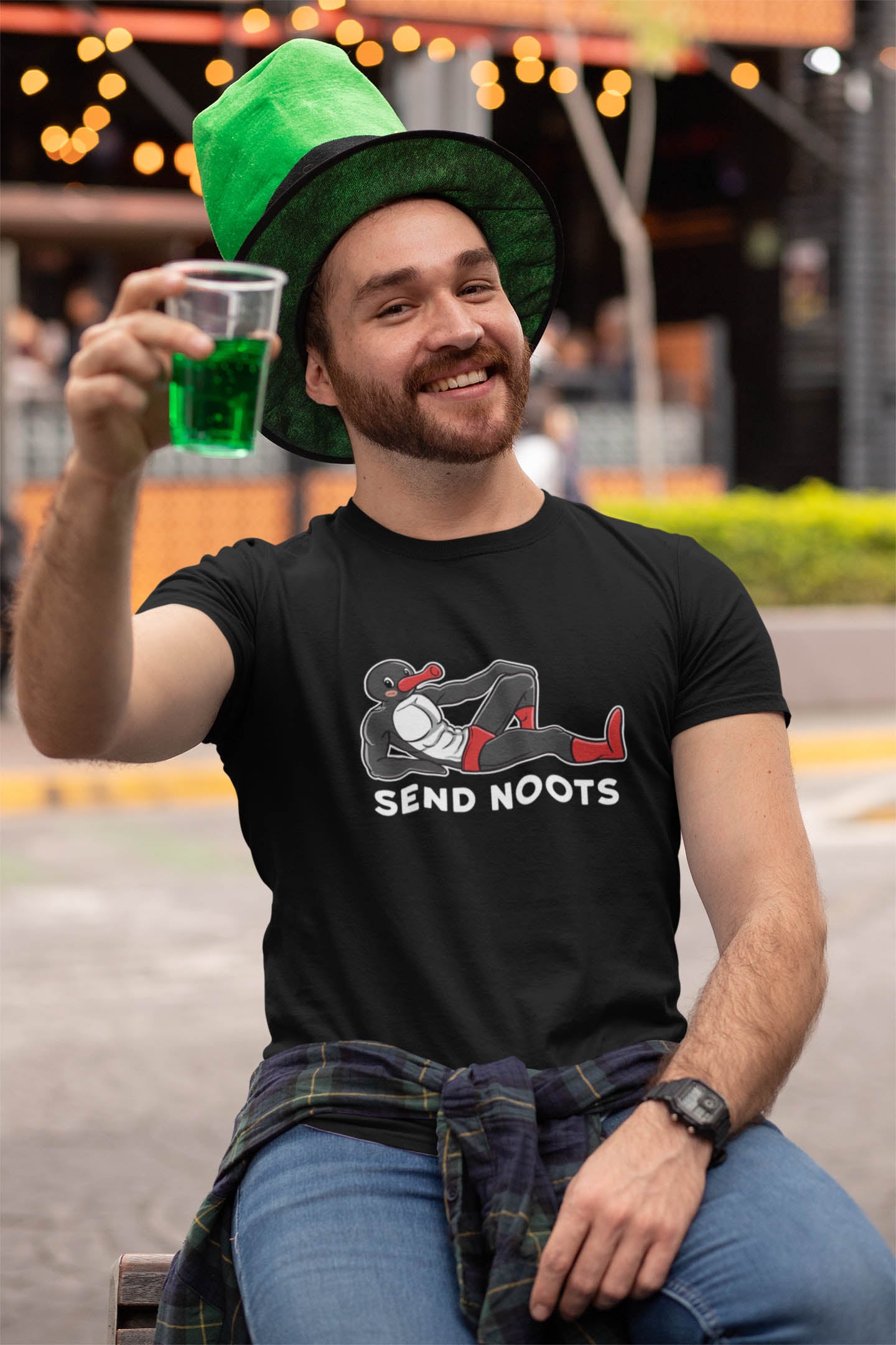 For fans of quirky humor and nostalgic TV show references, the Send Noots t-shirt is the perfect blend of fun and absurdity. A parody of the childhood TV show Pingu.